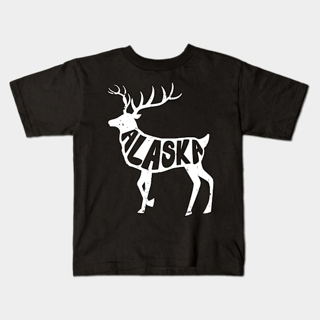 Alaska Deer Horn Hunting Largest USA State Design Gift Idea Kids T-Shirt by c1337s